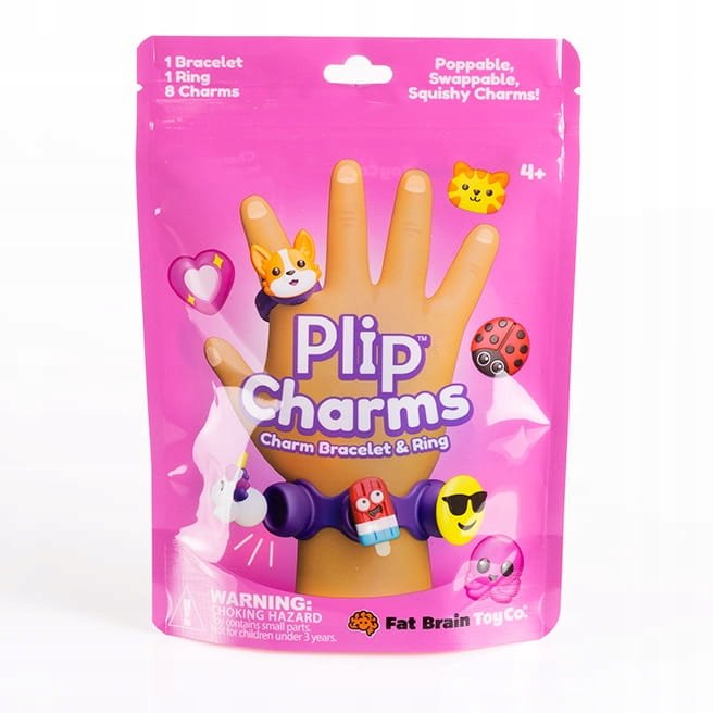 Biżuteria dla dzieci Plip Charms ZESTAW bransoletka +pierścionek +8 charmsy