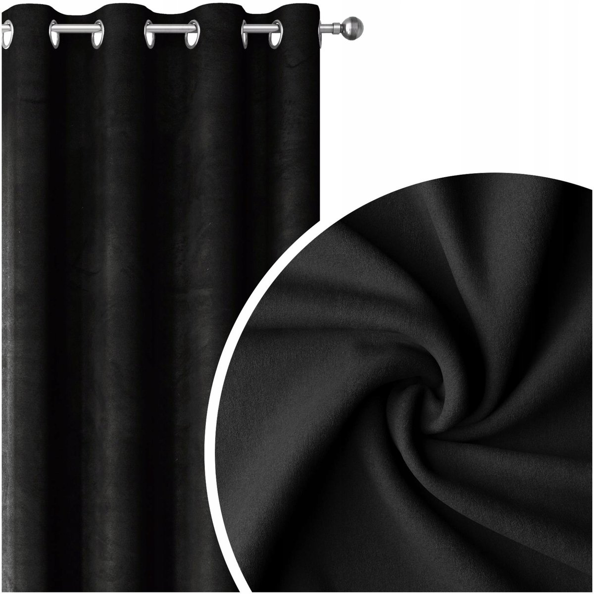 ZASŁONA ZACIEMNIAJĄCA WELUR VELVET 140X250 PRZELOTKI