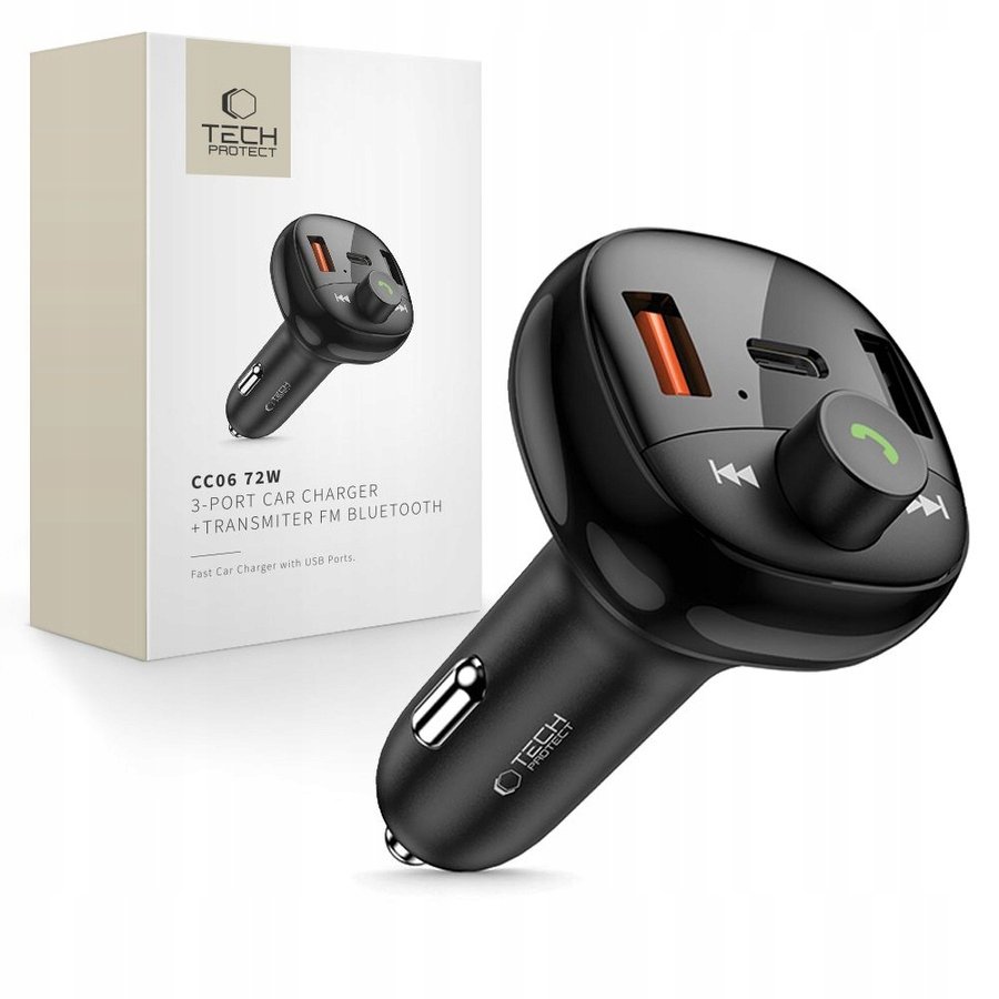 Ładowarka Samochodowa , Usb Typ C Tech-Protect 3000 Ma
