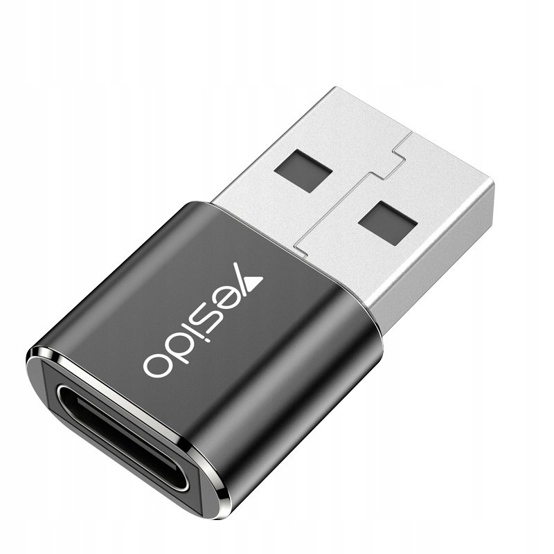 Yesido Adapter OTG GS09 - USB (męski) na Typ C (żeński)- czarny