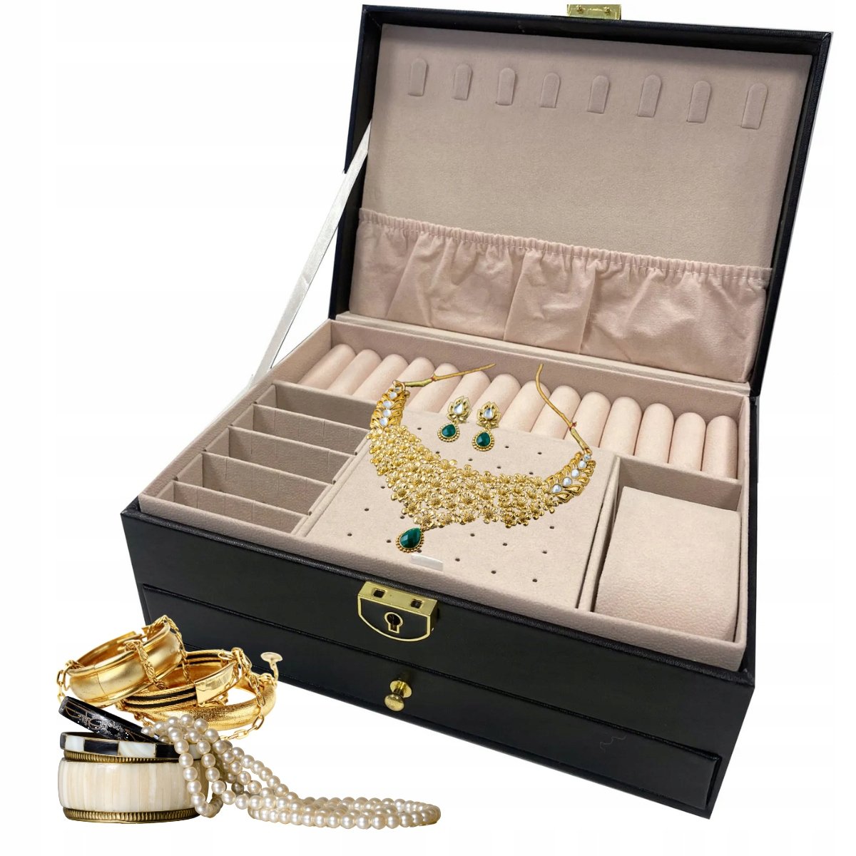 ORGANIZER NA BIŻUTERIĘ ZEGARKI XXL NA KLUCZYK KUFEREK SZKATUŁKA