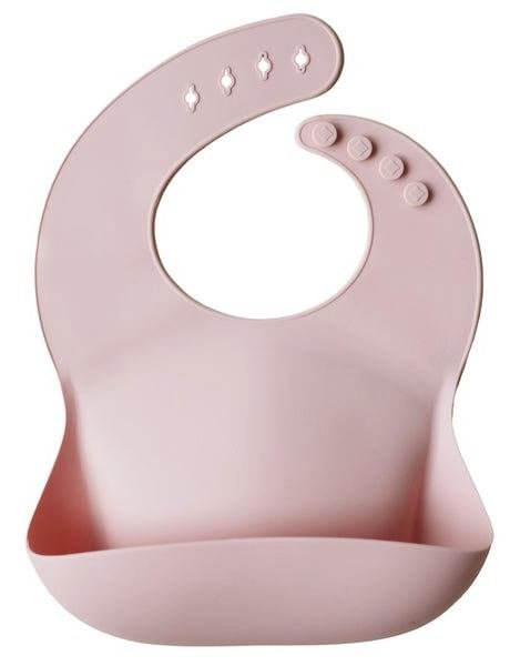 Mushie Silikonowy Śliniak Z Kieszonką Blush