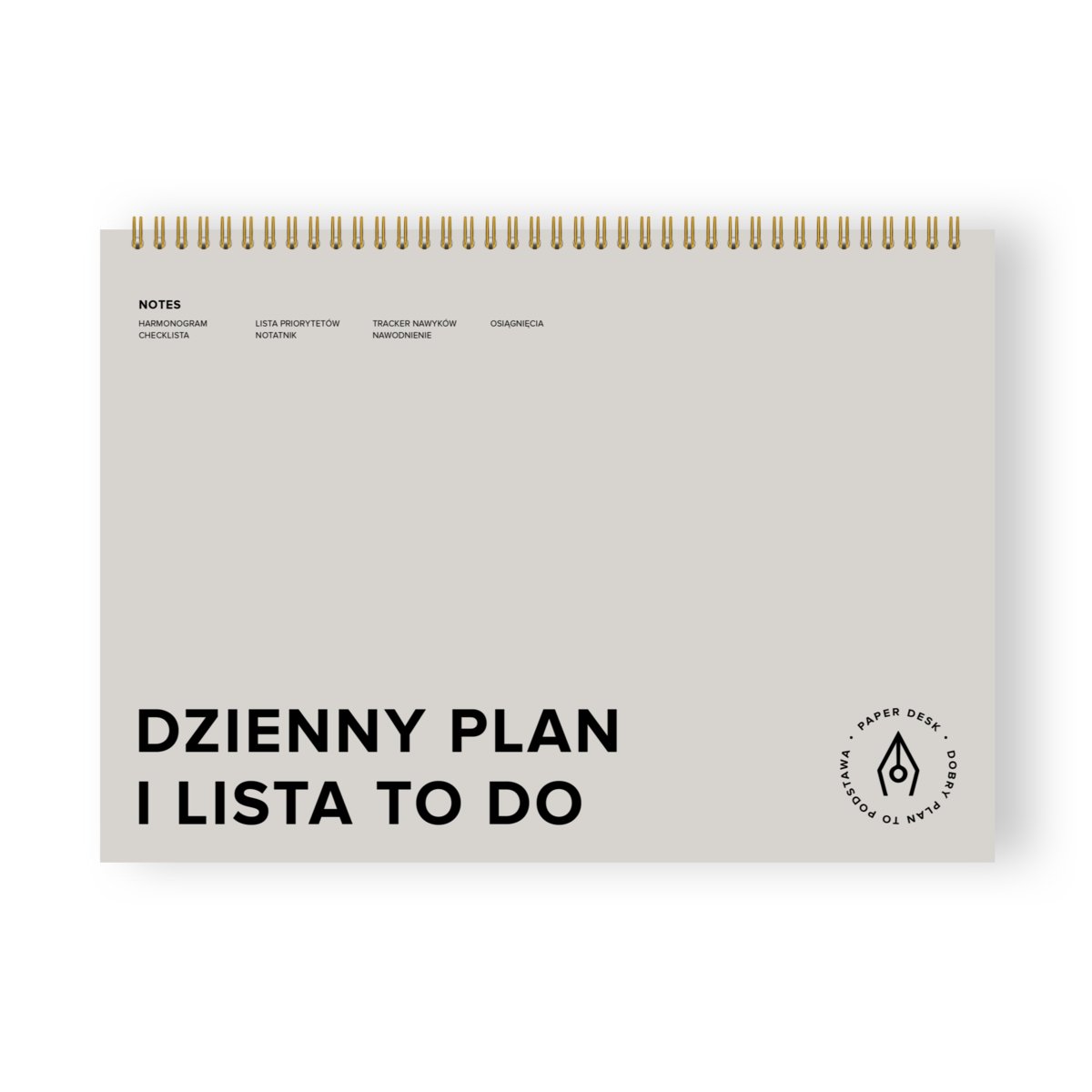 Niedatowany dzienny planer A4 na spirali Curious – niedatowany, minimalistyczny, ekologiczny, ADHD-friendly