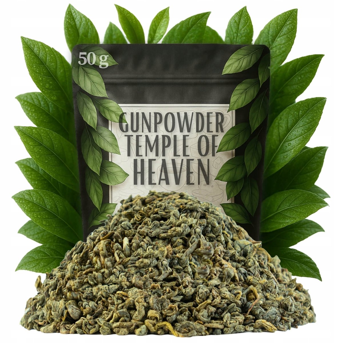 Herbata zielona GUNPOWDER TEMPLE OF HEAVEN AA 50 g - ZWINIĘTE LIŚCIE