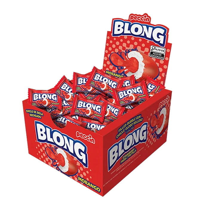 BLONG GUMA BALONOWA Z NADZIENIEM MORANGO TRUSKAWKA (5G) 40SZT