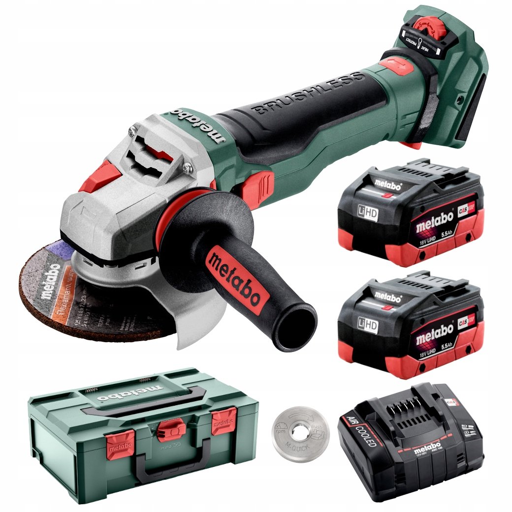 Metabo Szlifierka Kątowa Wvb 18 Ltx Bl 15-125 Quick 18V 2X5.5Ah Lihd Z Reg.
