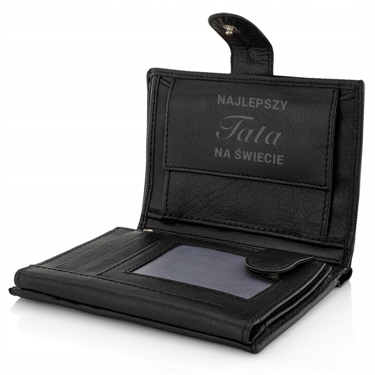 SKÓRZANY PORTFEL z GRAWEREM dla TATY RFID prezent Dzień Ojca urodziny 18-99