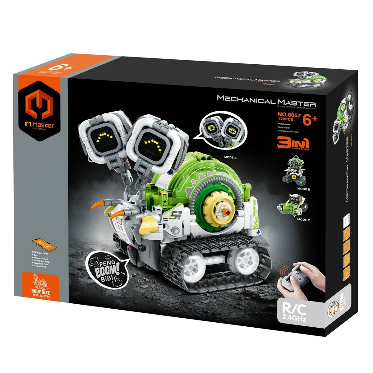 Rc klocki robot programowanie 3w1 478 elementów - klocki