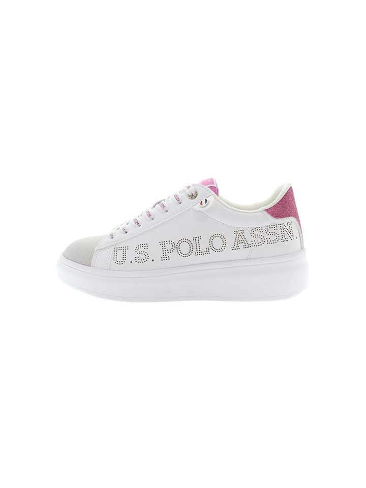 U.S. Polo Assn. Sneakersy w kolorze biało-różowym