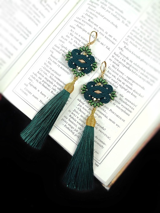 Aztec zielone kolczyki sutasz