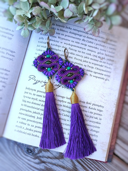 Aztec fioletowe kolczyki sutasz