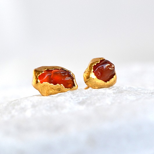 Kolczyki Sztyfty Karneol