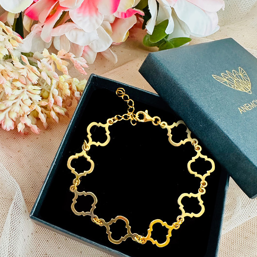 Klasyczna Złota Bransoletka , elegancka bizuteria