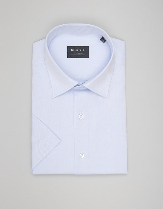 Koszula na krótki rękaw canosa 00609 błękit classic fit