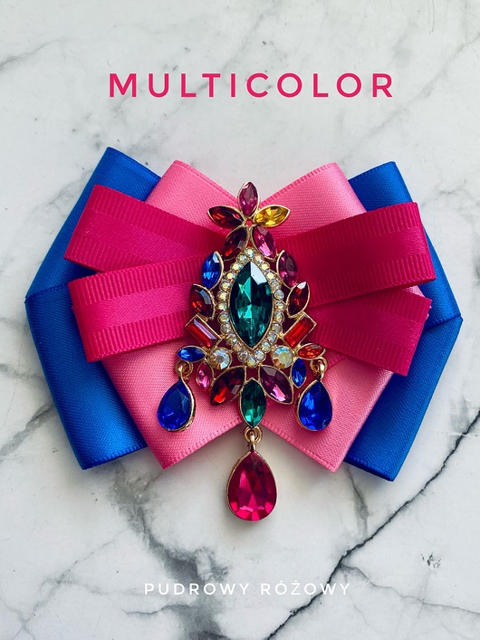Brosza z kolekcji MULTICOLOR z kolorowymi kryształami New