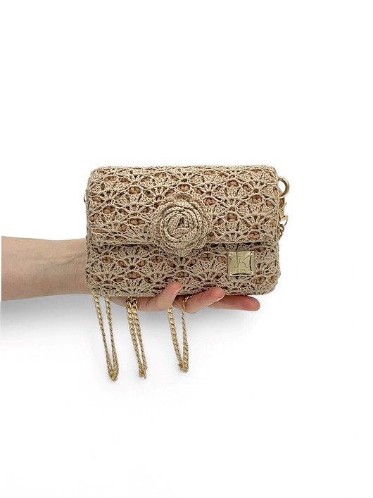 Torebka wieczorowa mini - jasny brąz