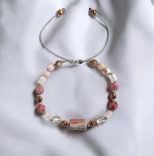 SELF LOVE - amulet - RODOCHROZYT, rodonit, opal, k.górski, k.różowy