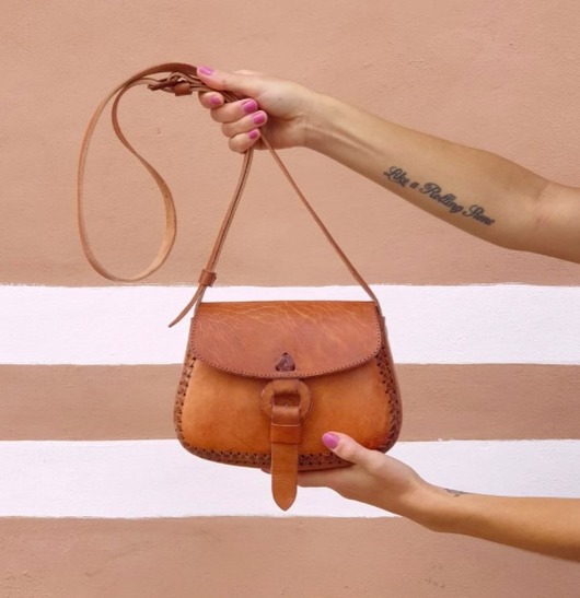 Torebka skórzana ręcznie robiona góralska ze skóry Abril Simple