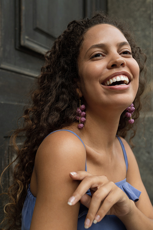 Kolczyki kwiaty, kolczyki peonie brudny róż