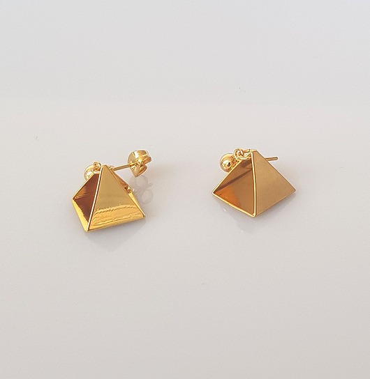 Kolczyki pozłacane Golden Pyramids