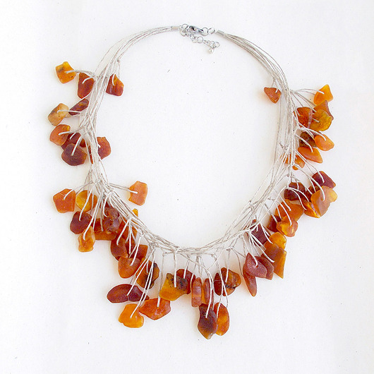 Bałtycki bursztyn surowy naszyjnik unikat