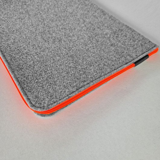 FLUO POMARAŃCZOWY zamek etui z filcu na laptopa