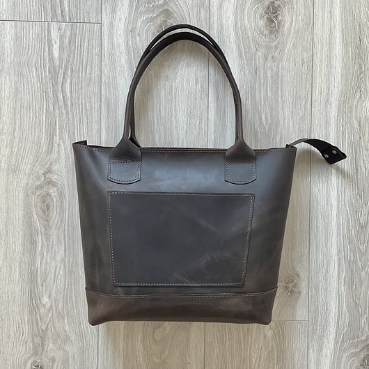 Brązowa torebka Shopperka ze skóry Crazy Horse.