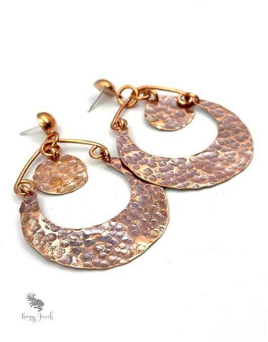 Kolczyki miedziane handmade