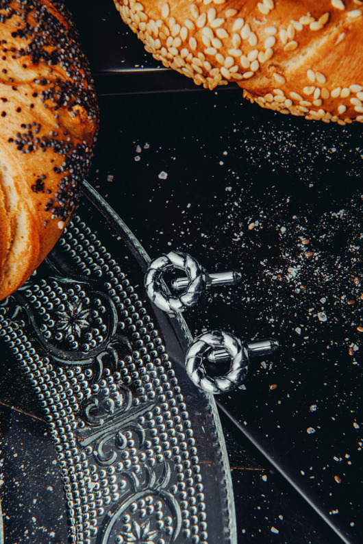 Obwarzanki spinki do mankietów srebro