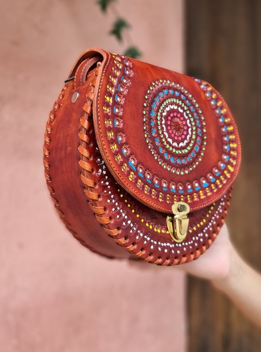 Torebka skórzana ręcznie robiona góralska Mirella ze skóry