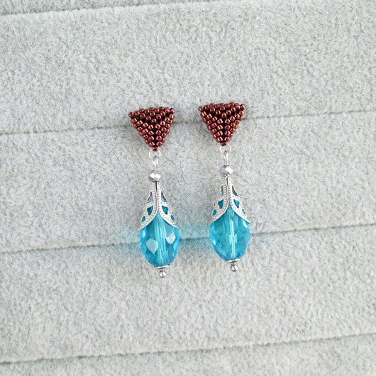 Kolczyki Drops aquamarine