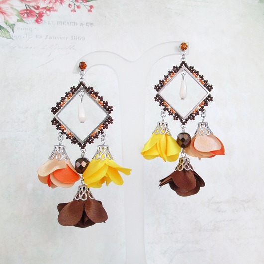 Chanda - kolczyki sztyfty z kwiatami #3