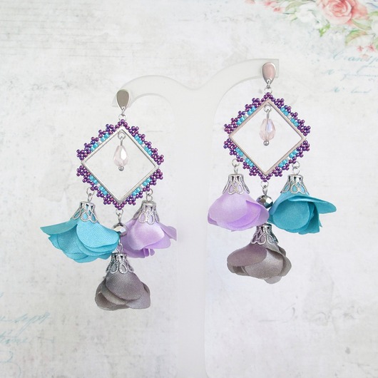 Chanda - kolczyki sztyfty z kwiatami #4