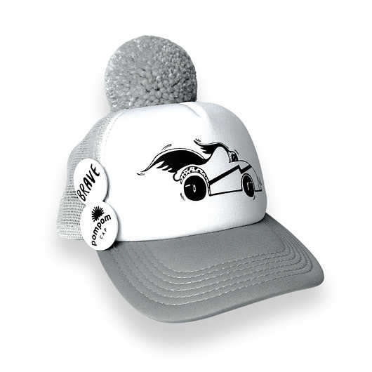 Szara czapka z daszkiem Pom Pom Cap Auto