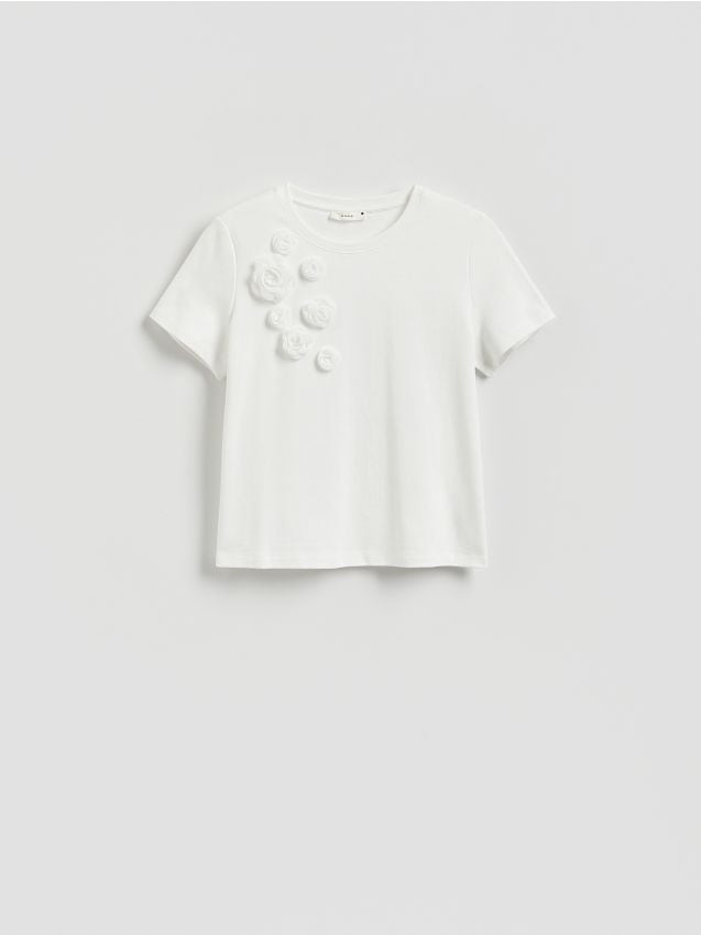 Reserved - T-shirt oversize z aplikacjami - wielobarwny