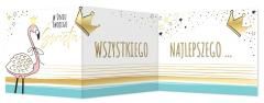 Karnet B6 składany Urodziny - Flaming - artykuł papierniczy