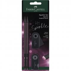 Zestaw Sparkle Midnight Rose 2 ołówkitempergumka