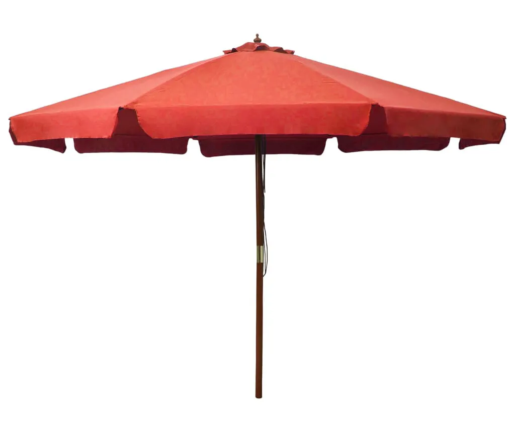 Parasol ogrodowy na drewnianym słupku terakota - Sorani