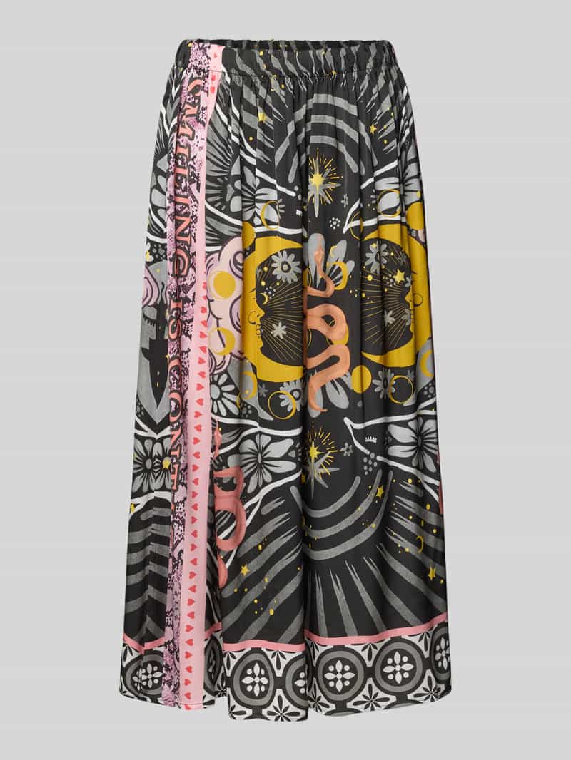 Spódnica midi z wiskozy z elastycznym pasem