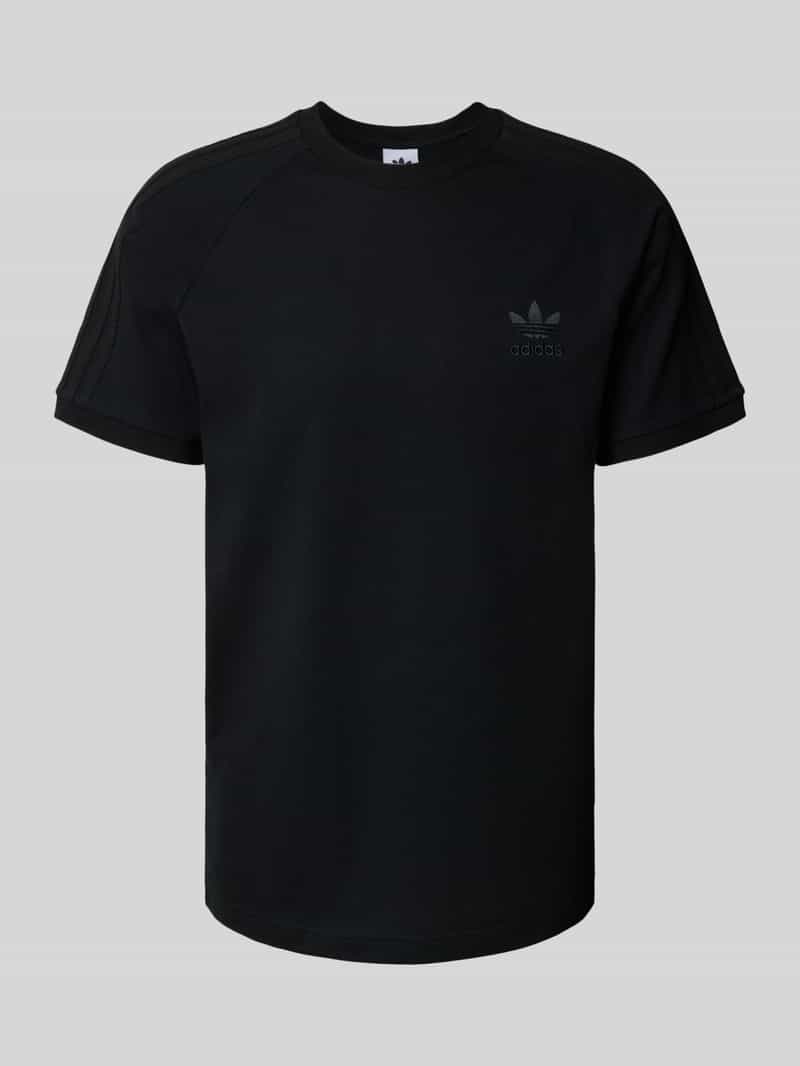 T-shirt z wyhaftowanym logo i okrągłym dekoltem