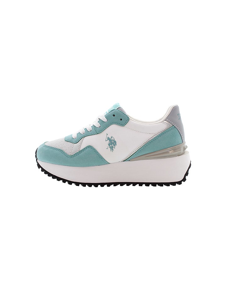 U.S. Polo Assn. Sneakersy w kolorze biało-turkusowym