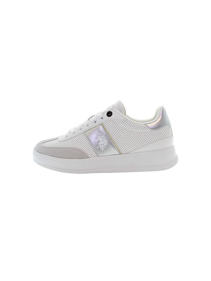 U.S. Polo Assn. Sneakersy w kolorze srebrno-kremowym