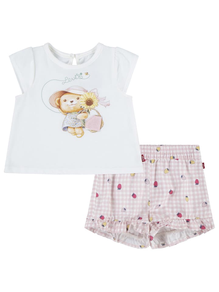 Levi's Kids 2-częściowy zestaw w kolorze biało-jasnoróżowym