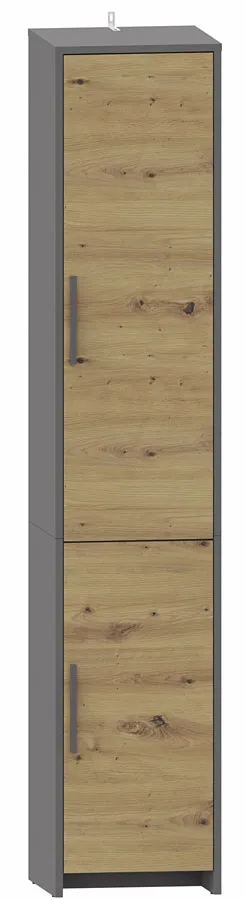 Nowoczesny regał zamykany dąb artisan + antracyt K3-T79