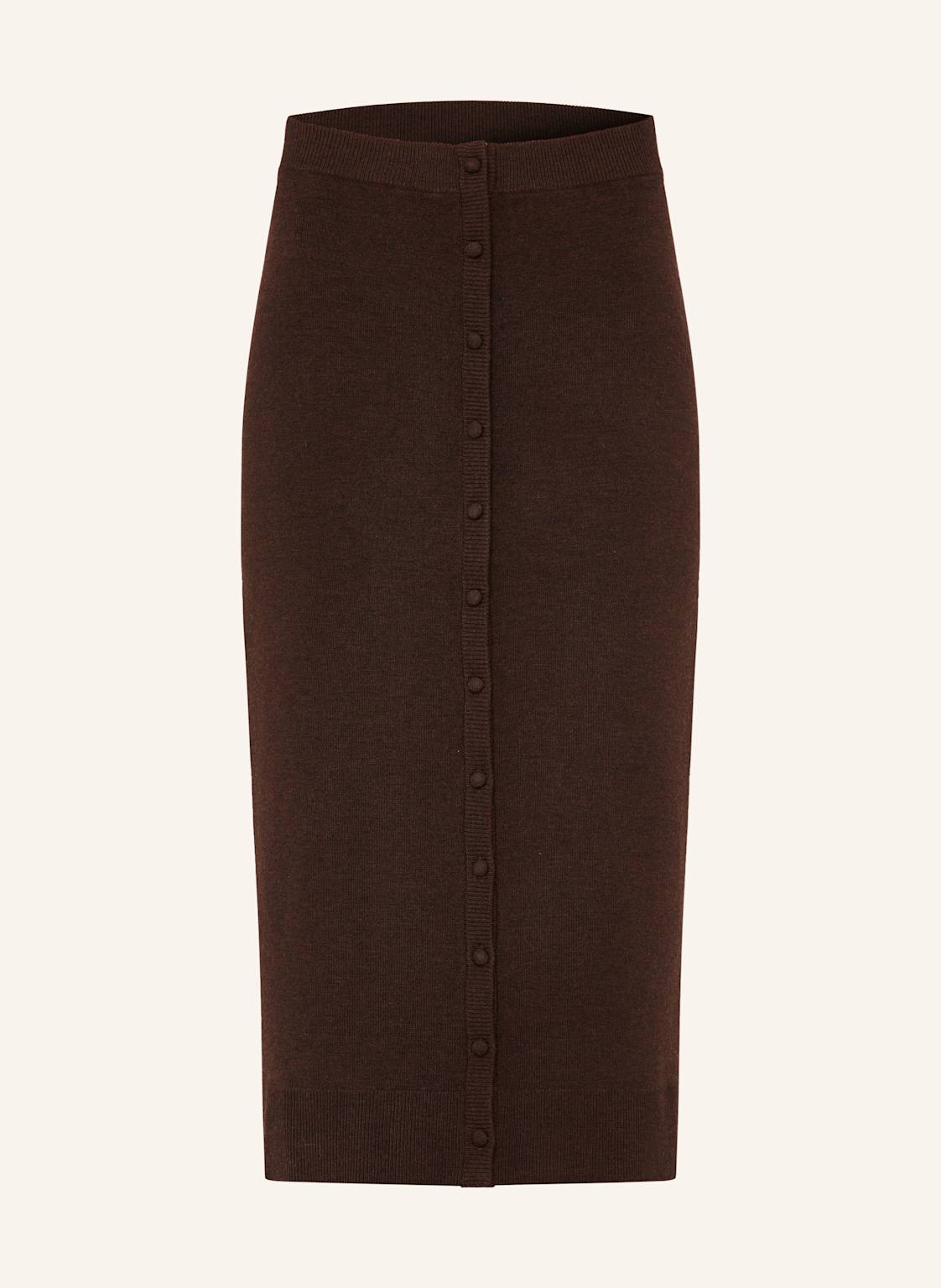 Victoria Beckham Spódnica Z Dzianiny Z Wełny Merino braun
