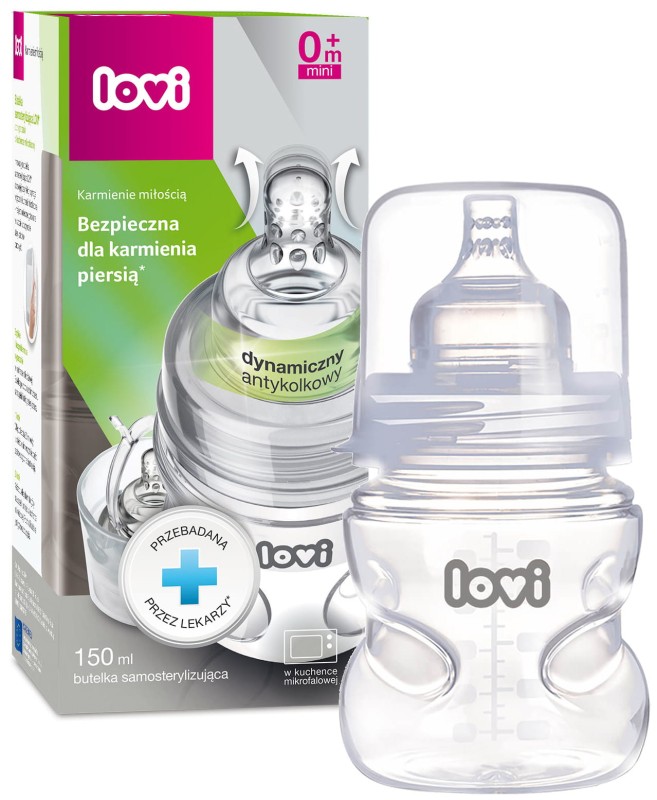 LOVI BUTELKA SAMOSTERYLIZUJĄCA 150ml SMOCZEK 0m+
