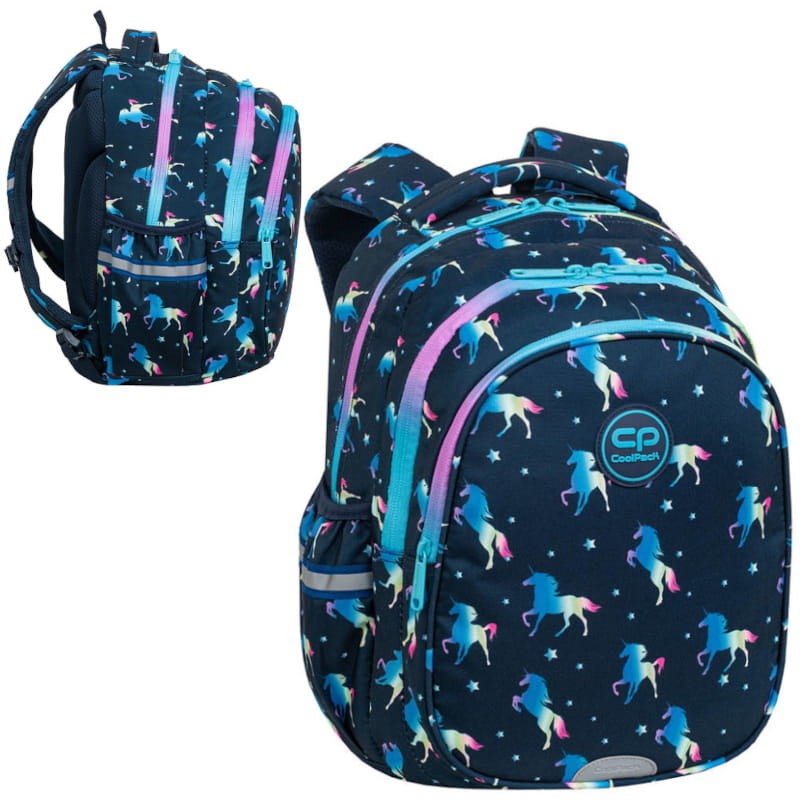 Coolpack Jerry Plecak Szkolny Młodzieżowy Blue Unicorn 3-komorowy