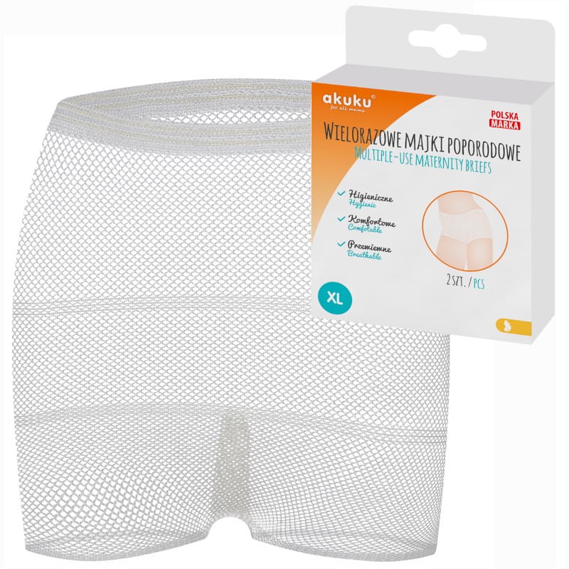 AKUKU WIELORAZOWE MAJTKI POPORODOWE SIATKA 2szt. XL
