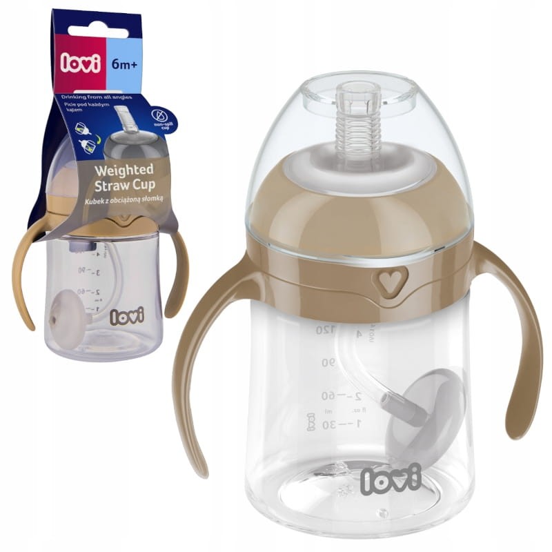 Lovi Pierwszy Kubek Z Obciążoną Słomką 150 ml 6m+ Beżowy