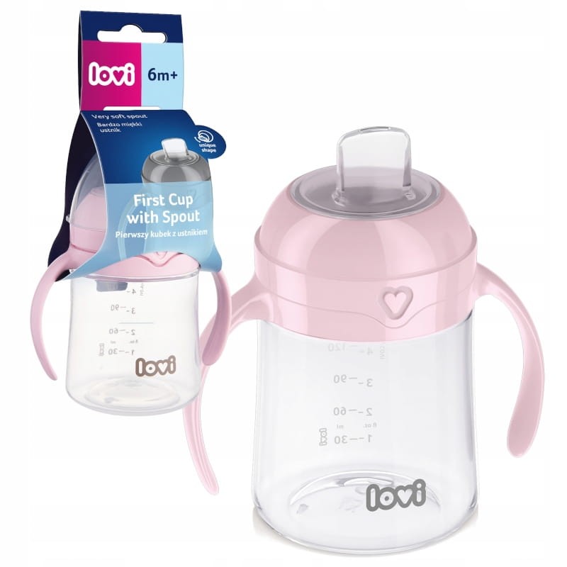Lovi Pierwszy Kubek Z Ustnikiem 150 ml 6m+ Różowy